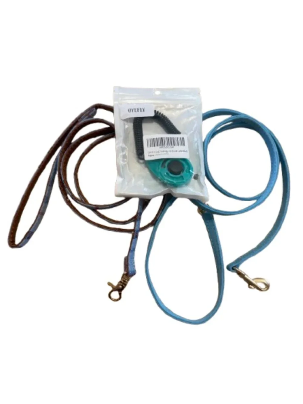 Dog Training & Walk Bundle: 2 Four Feet Leashes and 1 NIP OYEFLY Clicker